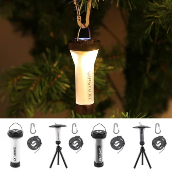 Светодиодный фонарь для кемпинга Lighthouse, зарядка USB Type-C, 2 в 1, походный фонарь, Многофункциональная походная лампа, фонарик, 3 режима для охоты