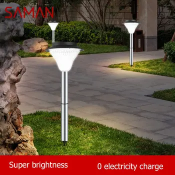 Современный газонный светильник SAMAN Solar Light LED Водонепроницаемый IP65 Наружный декоративный для внутреннего двора, парка и сада
