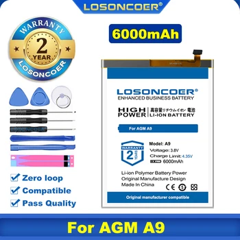 100% Оригинальный аккумулятор LOSONCOER 6000 мАч для мобильного телефона AGM A9