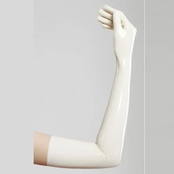 Neu!! Латексные 100% Резиновые Перчатки С Пятью Пальцами Белые Перчатки С Длинными рукавами Handschuhe Перчатки