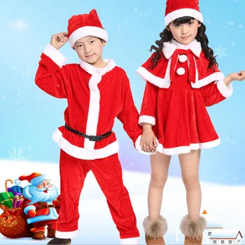 Рождественский костюм Санта-Клауса и Деда Мороза для маленьких мальчиков/девочек, костюм для малышей, Новогодняя детская одежда, комплект одежды для маленьких девочек