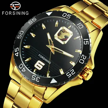 FORSINING Золотые Мужские часы Лучший Бренд Класса Люкс Автоматические Механические Часы Мужские Стальной ремешок Royal Business Clock reloj hombre 2020