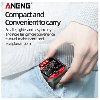 ANENG AC28 Тестер напряжения с цифровым дисплеем, фазометр, детектор, ЖК-дисплей, штепсельная вилка США/ЕС для тестирования розетки/выключателей утечки