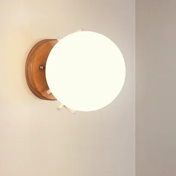 Современный простой круглый стеклянный настенный светильник в скандинавском стиле, прикроватная лампа для спальни, настенный светильник для лестницы, лампа для гостевой комнаты, Креативный Светодиодный настенный светильник для помещений