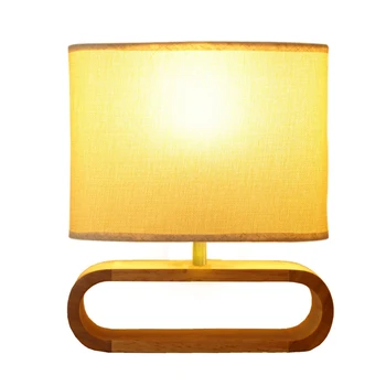 ZK50 Настольная лампа с цельным деревянным дном, Тканевый абажур, настольная лампа, Гостиная, Спальня, Прикроватная тумбочка, Лампа для чтения, Лампа E27