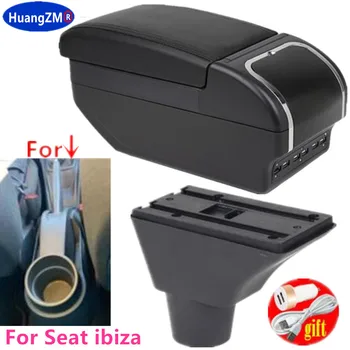 Для Seat ibiza Коробка для подлокотников Ibiza 6j Ibiza 6L коробка для хранения содержимого центрального магазина с подстаканником пепельница для продуктов с USB
