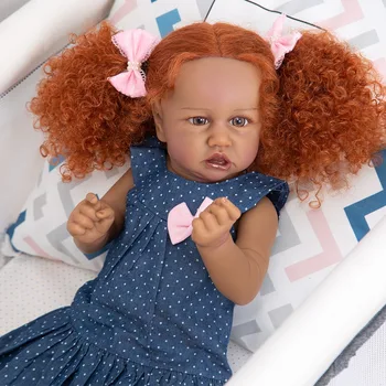 Черная кукла Bebe Reborn 22 дюйма 55 см, кукла Саския, темнокожая детская игрушка, настоящие живые куклы для новорожденных, подарок для детей