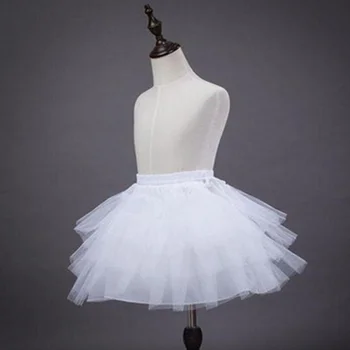 Нижняя юбка принцессы с 3 обручами, детские платья в цветочек для девочек, детская одежда, белая сетчатая нижняя юбка в стиле Лолиты, нижние юбки для подиума