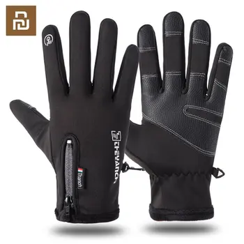 Youpin Холодостойкие лыжные перчатки Водонепроницаемые зимние перчатки из велосипедного пуха Теплая перчатка для сенсорного экрана Холодостойкие ветрозащитные противоскользящие варежки