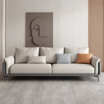 Легкий Роскошный диван из искусственной кожи в итальянском стиле Небольшая квартира Простой современный дом Гостиная Спальня
