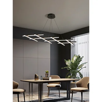 Художественная светодиодная черная люстра Переменной формы, лампа для спальни, потолочный светильник для гостиной, скандинавские минималистичные ленточные светильники