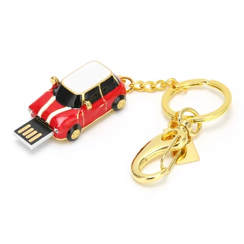 U Диск USB 2.0 Флэш-накопитель модели автомобиля Память Мультяшный Металлический Подарок Компьютерные Аксессуары Red64GB