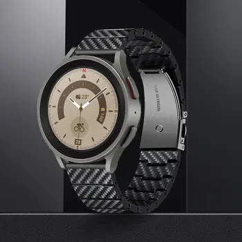 Ремешок с Печатью Из Углеродного Волокна Для Samsung Watch 5 4 Ремешок 40мм 44мм Watch 3 41мм Active 2 Gear S3 20мм 22мм Браслет Amazfit Bip
