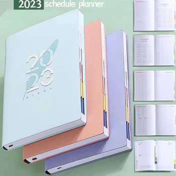 Планировщик на 2023 год Блокнот формата А5 с расписанием на английском языке 300 страниц Ежедневник на 365 дней Школа для канцелярских принадлежностей Офис