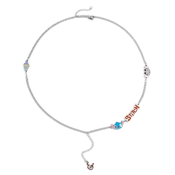 Ожерелье из мультфильма Disney Stitch, подвеска из аниме для девочек, Модное ювелирное ожерелье в подарок