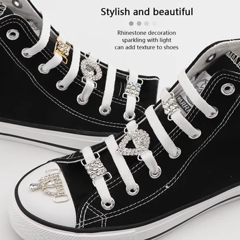 Шнурки со стразами, металлическая пряжка для AF1, роскошные украшения для обуви, подвески, Металлические шнурки, замок, кроссовки, Аксессуары для обуви