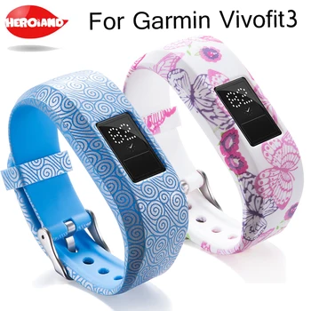 Новый Красочный Модный Спортивный Силиконовый ремешок для часов Garmin JR/JR2 Браслет-браслет для Garmin Vivofit 3 Pattern Ремешок на запястье
