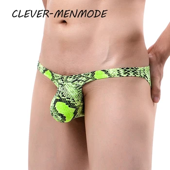 CLEVER-MENMODE Мужское сексуальное сетчатое прозрачное нижнее белье, Ультратонкие трусы, мужские бикини, трусики-мешочки для пениса, Прозрачные трусики, нижнее белье