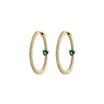 Роскошные позолоченные серьги-кольца с кристаллами сердца и цирконием для женщин 2023, модные украшения для вечеринки, изысканные аксессуары