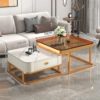 Чайный столик в итальянском стиле, гостиная, дом 2022 современная простая мебель, выдвижной домик из скандинавского стекла, приставной столик