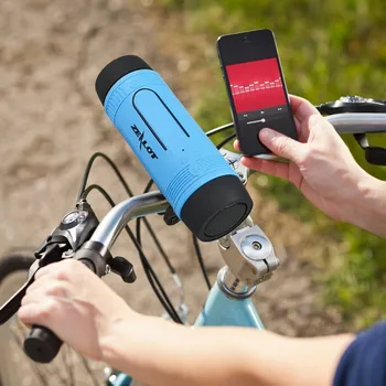 Беспроводной динамик Bluetooth, Уличный велосипед, Портативный сабвуфер, басовая колонка, FM-радио, Блок питания + Фонарик + Крепление для велосипеда