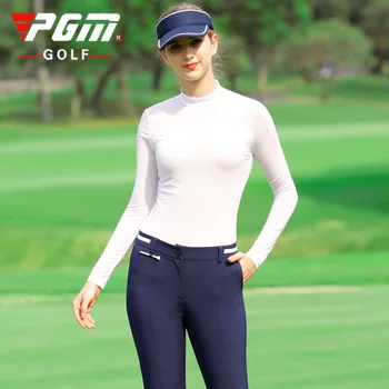 Женская футболка PGM Golf С длинными рукавами, Летнее Нижнее пальто Из Ледяного Шелка, Солнцезащитный крем, ультратонкая футболка Cool Money YF306