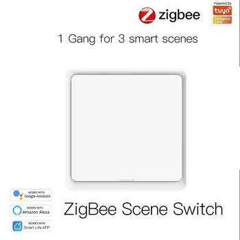 Кнопочный контроллер Tuya ZigBee Smart Scene Switch Сценарий автоматизации Управление приложением Smart Life Через Alexa И Google Home