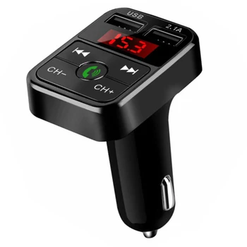 Автомобильный FM-передатчик Bluetooth Адаптер беспроводного радио USB зарядное устройство MP3-плеер На экране может отображаться частота