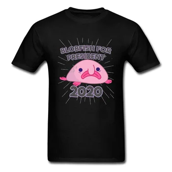 Футболка Blobfish For President 2020 Sadness Fish с изображением кавайной морской волны, мужские забавные футболки Save The Ocean, футболка на заказ
