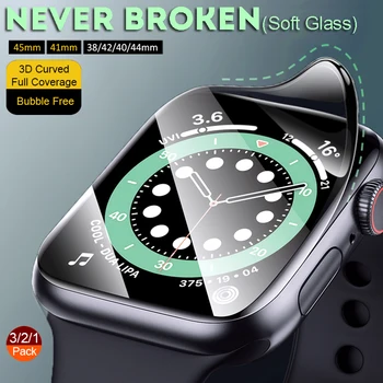 Мягкое Закаленное Стекло Для Apple Watch 8 Ultra 49 ММ 7 6 SE 5 4 3 2 1 38 Мм 40 ММ 44 Мм 42 Мм 41 ММ 45 мм Защитная Пленка Для экрана iwatch