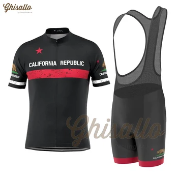 Мужской комплект из велосипедной майки California Republic с коротким рукавом, дышащая велосипедная майка для гонок, Mtb, Велосипедная одежда для велоспорта, костюм для велоспорта