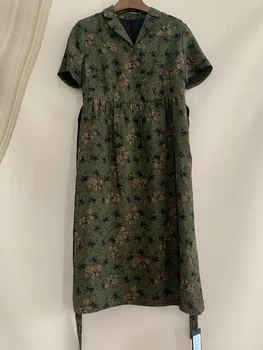 Весенне-летнее платье Миди из шелка тутового цвета для женщин, повседневные платья для выпускного вечера с цветочным рисунком, Корейское модное Элегантное платье
