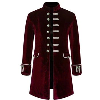 Благородная винтажная мужская куртка, средневековый карнавальный велет, пальто принца, свадебный блейзер в стиле ретро, Готический стимпанк, карнавальная вечеринка, рыцарский топ