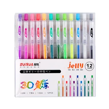 Желеобразная трехмерная гелевая ручка, Цветная, многоцветная, Набор ручек для студенческой мечты Rainbow School