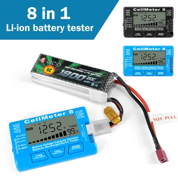 Цифровой тестер заряда батареи LiPo LiFe Li-ion NiCd NiMH Детектор проверки напряжения аккумулятора CellMeter-8 Инструмент диагностики емкости
