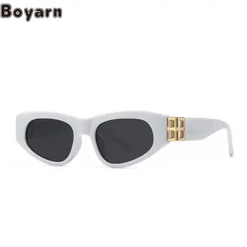 Очки Boyarn, Металлическая инкрустация, Трендовая Уличная фотография, Современный Ретро Роскошный бренд, Дизайнерские Солнцезащитные очки, Солнцезащитные очки