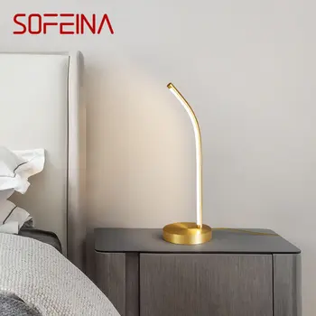 SOFEINA Современное золотое медное настольное освещение Креативное украшение Светодиодная настольная лампа 3 цветов для дома Спальни