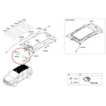 Солнцезащитный козырек с правой стороны автомобиля для Hyundai SANTAFE DM 2013 852202W000 85220-2W000