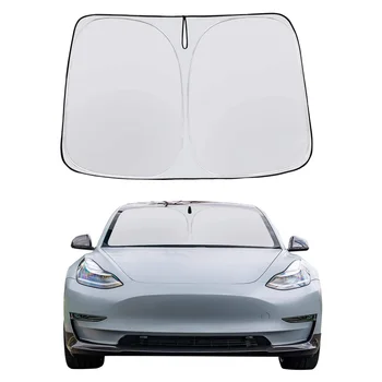 56* 37 Переднее стекло автомобиля Солнцезащитные козырьки на лобовом стекле, Козырьки, Солнцезащитный козырек, зонтик Coche для автоаксессуаров Tesla Model 3 Y