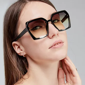 Новые европейские и американские солнцезащитные очки для женщин 2023 Модные очки в большой оправе