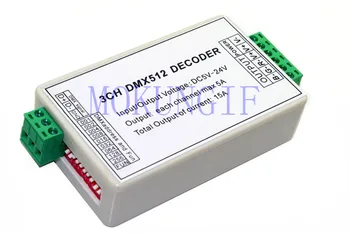 1 шт. 3-канальный контроллер dmx-диммера dmx512 декодер для светодиодной полосы WS-DMX-XB22-3CH 5-24V