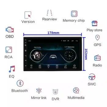 Автомобильное радио, мультимедийные плееры, Автомобильная двойная стереосистема, Автомобильная стереосистема Подходит для видео