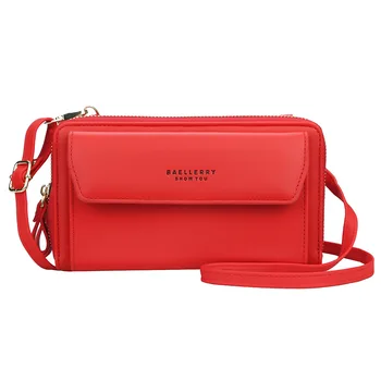 Женские сумки для телефона Baellerry, красные кожаные сумки через плечо, клатч-кошелек большой емкости, черные маленькие женские сумки