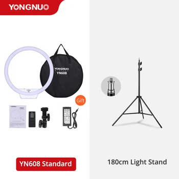 YONGNUO YN608 3200 К ~ 5500 К Двухцветный кольцевой светильник Светодиодный светильник для видеосъемки, фонарик для студийной камеры, светильник