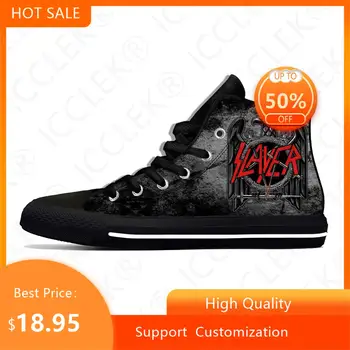 Slayer Хэви-метал рок-группа Horror Scary Модная повседневная обувь с высоким берцем, дышащие мужские и женские кроссовки, легкая обувь для серфинга