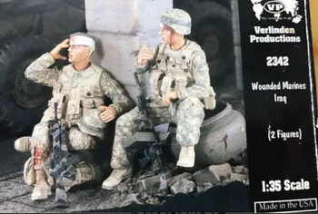Солдаты США в масштабе 1/35, раненые солдаты, 2 человека, миниатюры, набор моделей из смолы, фигурка, бесплатная доставка