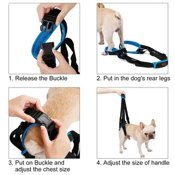Регулируемая шлейка для подъема домашних собак, Бандаж для ног, Помогающий Выгуливать собак, Удерживающий равновесие, Вспомогательный ремень безопасности для собак