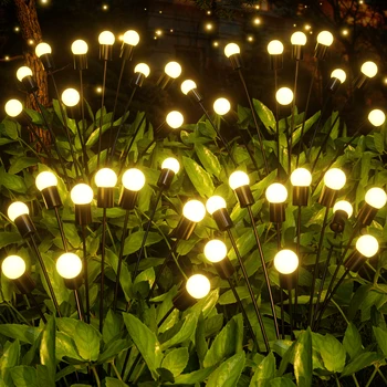 2шт 10 светодиодных солнечных ламп для наружного газона Водонепроницаемые садовые украшения Ландшафтные фонари Садовые фонари Firefly Садовый декор