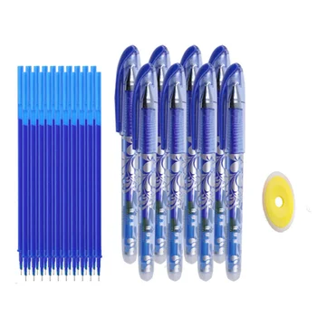 Стираемая ручка, гелевые ручки 0,5 мм, стержень для заправки синих / черных чернил, Моющаяся ручка, школьные канцелярские принадлежности Kawaii