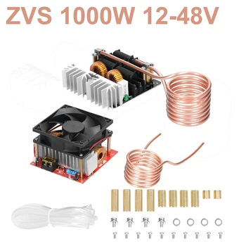 ZVS 1000 Вт 12-48 В Индукционная Нагревательная плата Модуль питания Flyback Driver Нагреватель Tesla Coil для Небольших Деталей DIY
